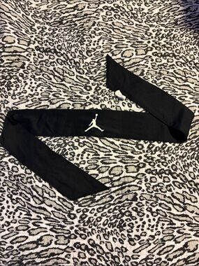 Jordan Black Headband with White Jumpman Logo